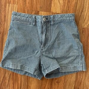 Madewell railroad denim shorts